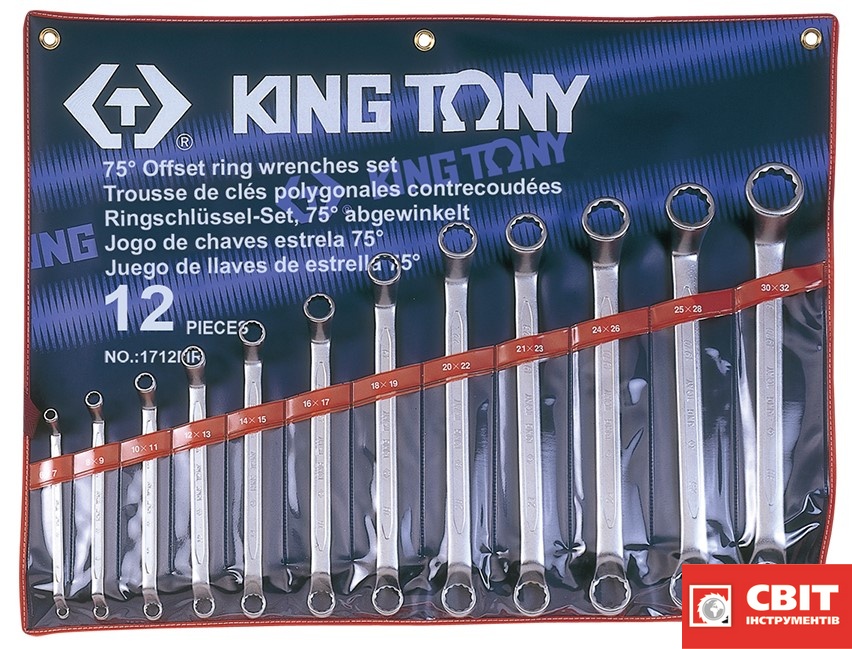 Набір ключів накидних King Tony Н/Н 1712MR 12шт (6-32мм) 1712MR фото