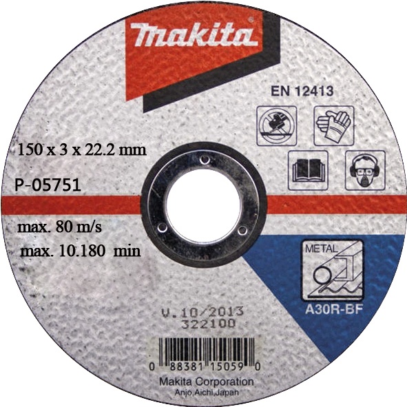 Диск відрізний по металу MAKITA 150 мм A36R P-05751 P-05751 фото