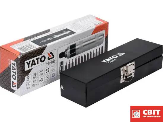 Викрутка YATO YT-28015 ударна металева 160мм 15од. YT-28015 фото