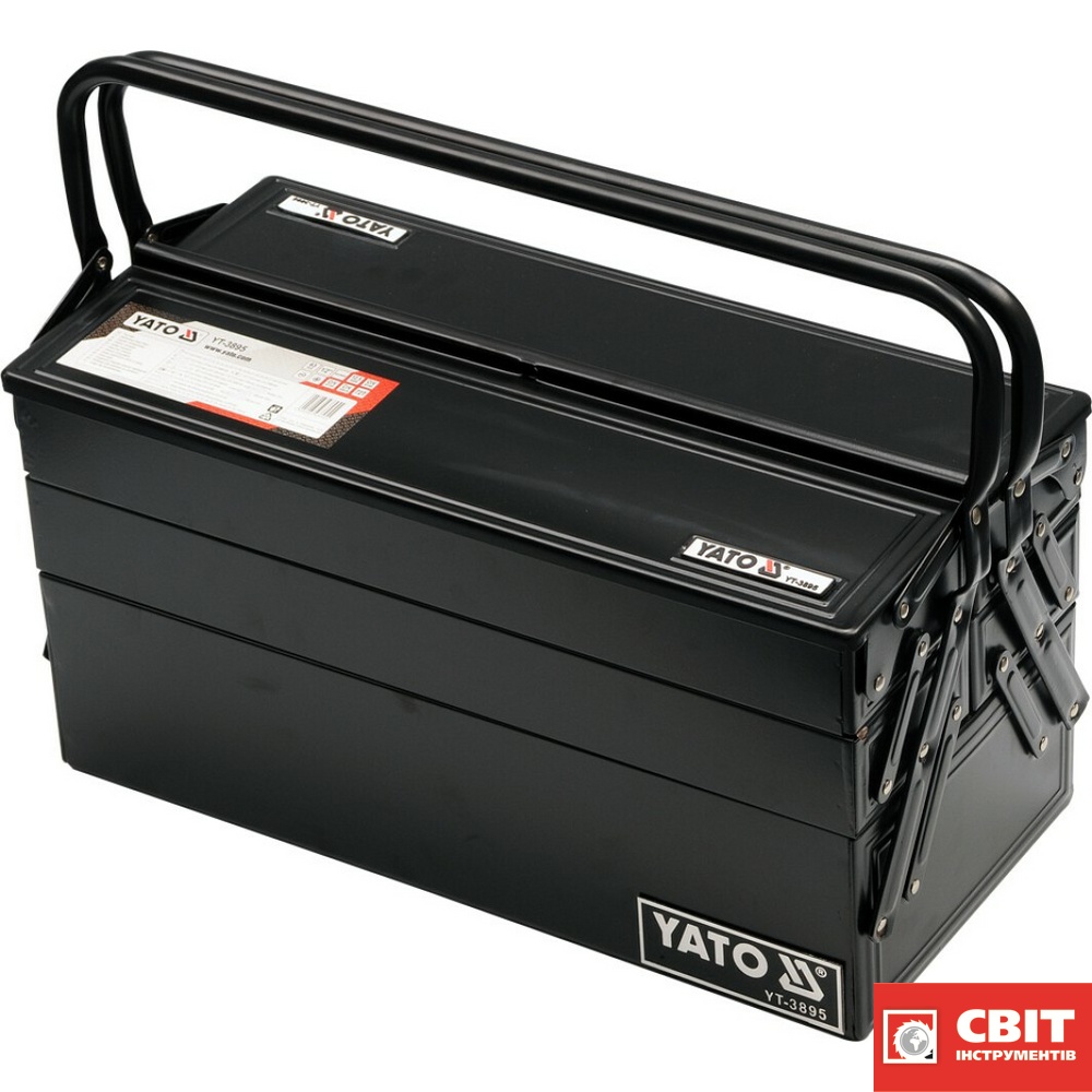 Ящик з інструментами YATO YT-3895 розкладний металевий 475*230*365 YT-3895 фото