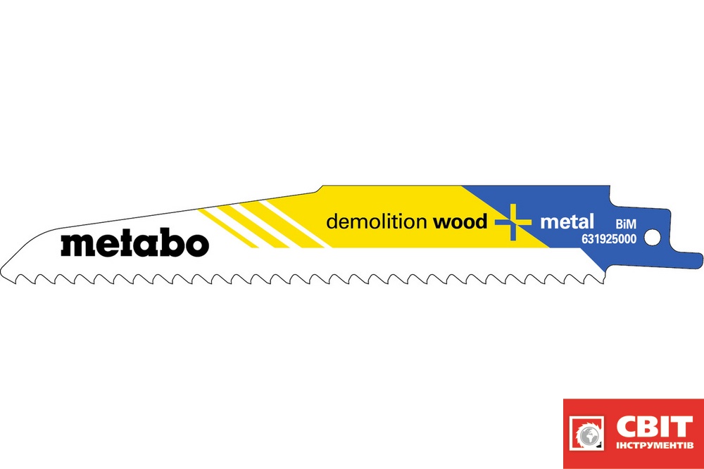 Полотно пилкове для шабельних пилок Metabo «DEMOLITION WOOD + METAL», 150 X 1,6 мм 631925000 631925000 фото